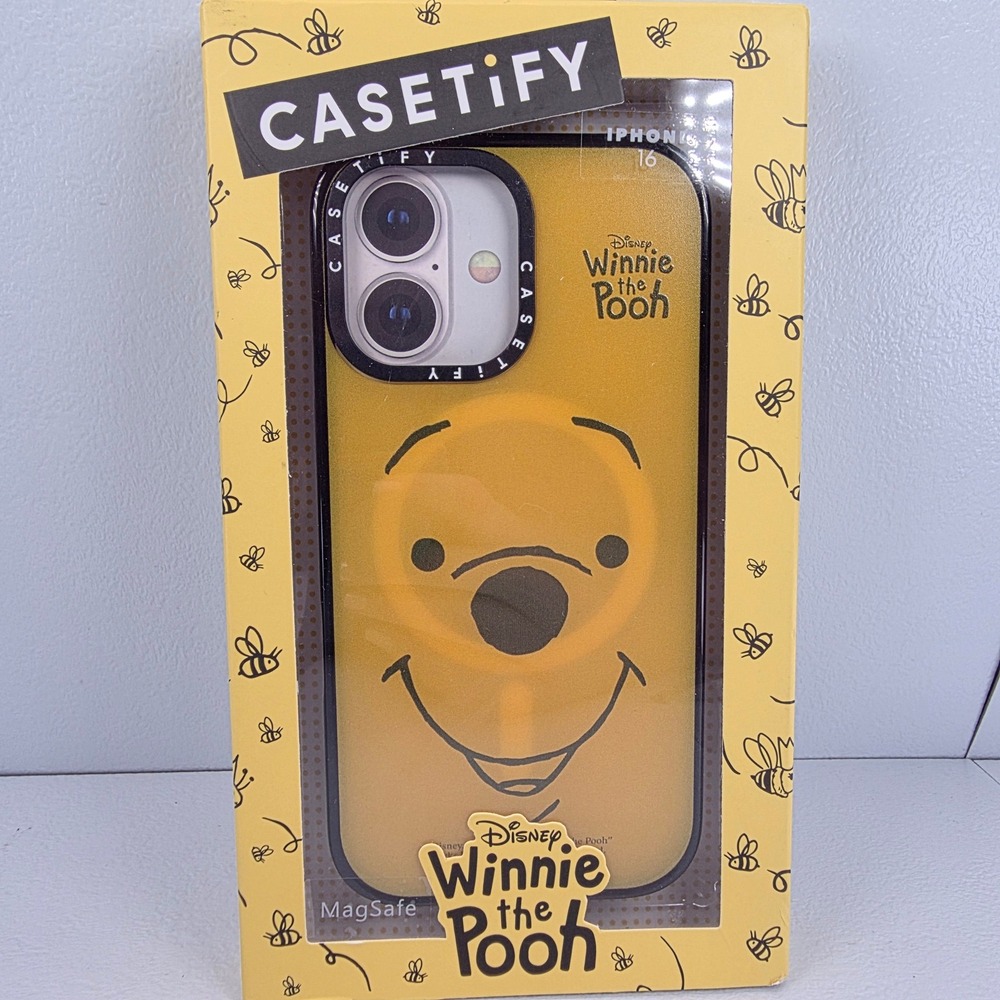 Casetify Disney Winnie the Pooh iPhone 16 Impact MagSafe Case Bee Happy Yellow